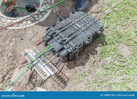 underground fiber optic junction box|communication box outside buried underground.